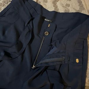 Madewell Navy Drapey Paperbag Pant